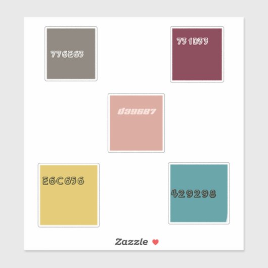 Beispiel für Hex-Code-Palette Aufkleber (Blatt)