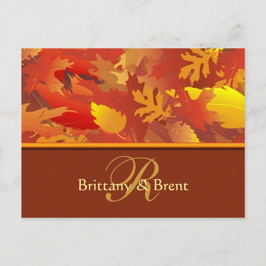 Beispiel für Hochzeitseinladung - Herbstlaube - Gr Einladungspostkarte (Rückseite)