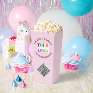 Beispiel für Ihr Logo oder Foto und QR-Code-Popcor Geschenkschachtel