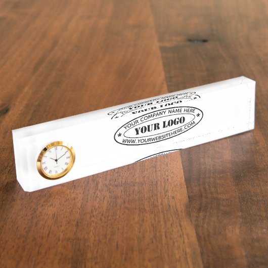 Beispiel für Ihr Logo-Schreibtisch Namensplakette (Seite)