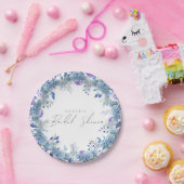 Beispiel für Lila Blumengarten Blaues Brautparty Pappteller (Party)