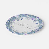 Beispiel für Lila Blumengarten Blaues Brautparty Pappteller (Schrägansicht)