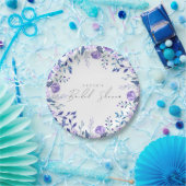 Beispiel für Lila Blumengarten Blaues Brautparty Pappteller (Party)
