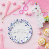 Beispiel für Lila Blumengarten Blaues Brautparty Pappteller (Party)