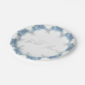 Beispiel für Lila Blumengarten Blaues Brautparty Pappteller (Schrägansicht)