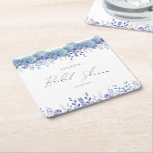 Beispiel für Lila Brautparty im Blumengarten Rechteckiger Pappuntersetzer (angewinkelt)