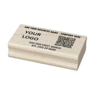 Beispiel für Logo oder Foto und QR-Code Briefmarke Gummistempel