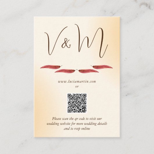 Beispiel für Minimalistischen QR-Code Hochzeitssze Begleitkarte (Vorderseite)