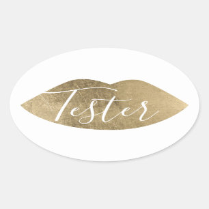 Beispiel für Produkttests Testen Sie moderne Gold  Ovaler Aufkleber