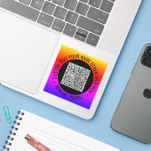 Beispiel für QR-Code-Sticker mit benutzerdefiniert Aufkleber (Laptop mit iPhone)