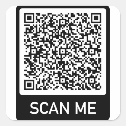Beispiel für QR-Sticker personalisiert Quadratischer Aufkleber (Vorderseite)