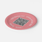 Beispiel für QR-Teller Pappteller (Schrägansicht)