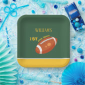 Beispiel für Retro Football Erstes Jahr bis zum 1. Pappteller (Party)