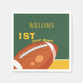 Beispiel für Retro Football Erstes Jahr bis zum 1. Serviette (Vorderseite)