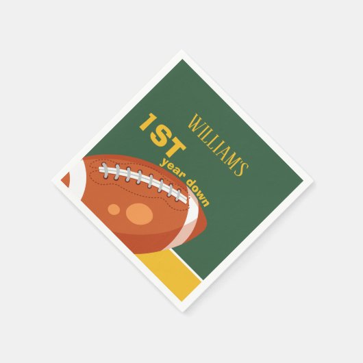 Beispiel für Retro Football Erstes Jahr bis zum 1. Serviette (Ecke)