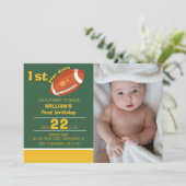 Beispiel für Retro Football im ersten Jahr bis zum Einladung (Stehend Vorderseite)