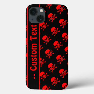 Beispiel für schwarzes und rotes Schädelmuster mit Case-Mate iPhone Hülle
