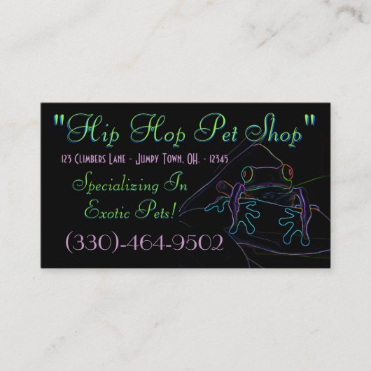 Beispiel für Tree Frog Business Card4 Visitenkarte (Vorderseite)