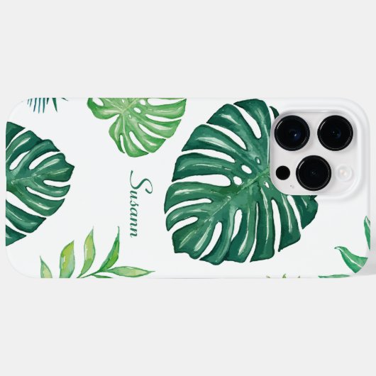 Beispiel für tropisches Leaf-Muster Case-Mate iPhone Hülle (Rückseite (Horizontal))