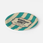 Beispiel für Vintage Streifen Beekeeper Honig Pappteller (Schrägansicht)
