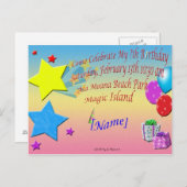 Beispiel Geburtstagskarte Einladungspostkarte (Vorne/Hinten)