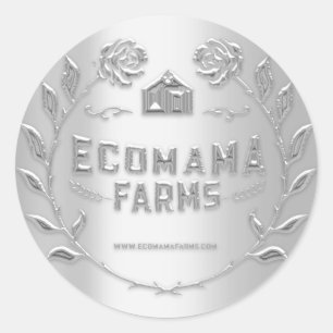 Beispiel Grau für das benutzerdefinierte Logo Silv Runder Aufkleber