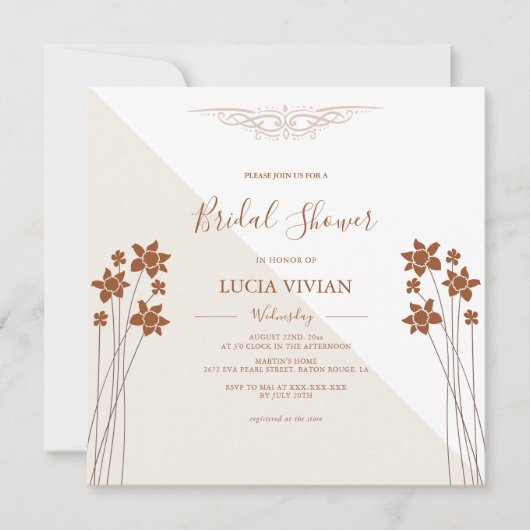 Beispiel Herbstseite Blumendusche Einladung (Vorderseite)