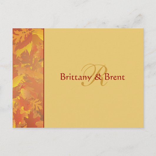 Beispiel Hochzeitseinladung - Herbstblätter - leic Einladungspostkarte (Rückseite)