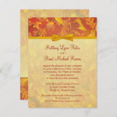 Beispiel Hochzeitseinladung - Herbstfeuer - Gold Einladungspostkarte (Vorne/Hinten)