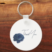 Beispiel Navy Blue Rose Hochzeit Vielen Dank Schlüsselanhänger (Rückseite)