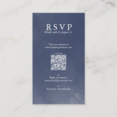 Beispiel Navy Blue Typografy Wedding QR UAWG Begleitkarte (Vorderseite)