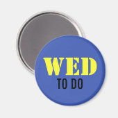 BEISPIEL: NUR FARBE / blau + Ihr Text Magnet (Vorderseite/Rückseite)