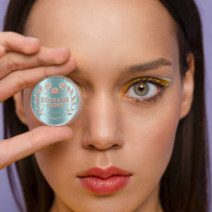 Beispiel-Rose für Aquamarine Mini-Tester-Logo Runder Aufkleber