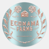 Beispiel-Rose für Aquamarine Mini-Tester-Logo Runder Aufkleber (Vorderseite)