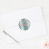 Beispiel-Rose für Aquamarine Mini-Tester-Logo Runder Aufkleber (Umschlag)