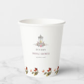 Beispiel Rose mit Flora und Lantern Brautparty Pappbecher (Vorderseite)