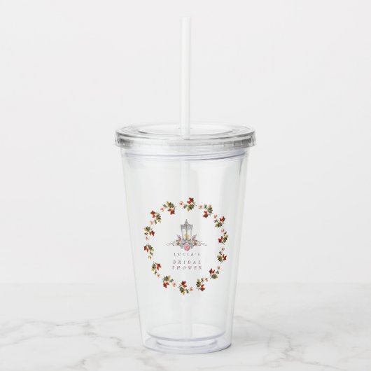 Beispiel Rustikale Rose und Brautparty Lantern Acryltrinkbecher (Vorderseite)