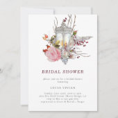 Beispiel Rustikale Rose und Brautparty Lantern Einladung (Vorderseite)