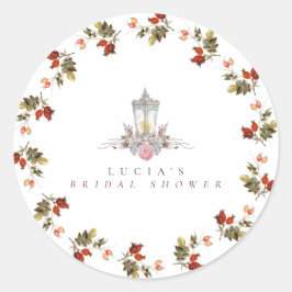 Beispiel Rustikale Rose und Brautparty Lantern Runder Aufkleber