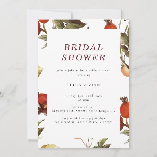 Beispiel: Rustikales Brautparty des Blumenwaldes Einladung (Vorderseite)