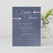 Beispiel Typografie Navy Blue Brautparty Einladung (Stehend Vorderseite)