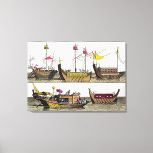 Beispiele der chinesischen Schiffe, Illustration Leinwanddruck