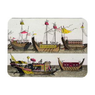 Beispiele der chinesischen Schiffe, Illustration Magnet