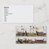 Beispiele der chinesischen Schiffe, Illustration Visitenkarte (Vorne/Hinten)