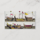 Beispiele der chinesischen Schiffe, Illustration Visitenkarte (Rückseite)