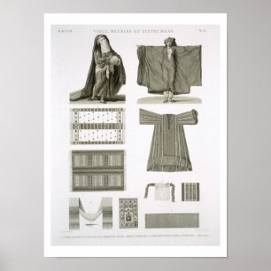 Beispiele der Silk und ägyptischen Kostüme, von Poster