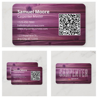 Beispiele für Design-Ideen Rustikaler Carpenter Visitenkarte