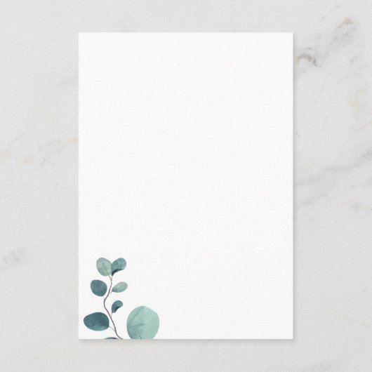 Beispiele für Kalligrafie Eucalyptus Wedding Detai Begleitkarte (Rückseite)