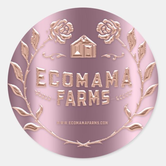 Beispiele für Rose für kleine Unternehmen mit benu Runder Aufkleber (Vorderseite)