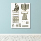 Beispiele für Seide und ägyptische Kostüme, aus "D Leinwanddruck (Insitu (Holzboden))